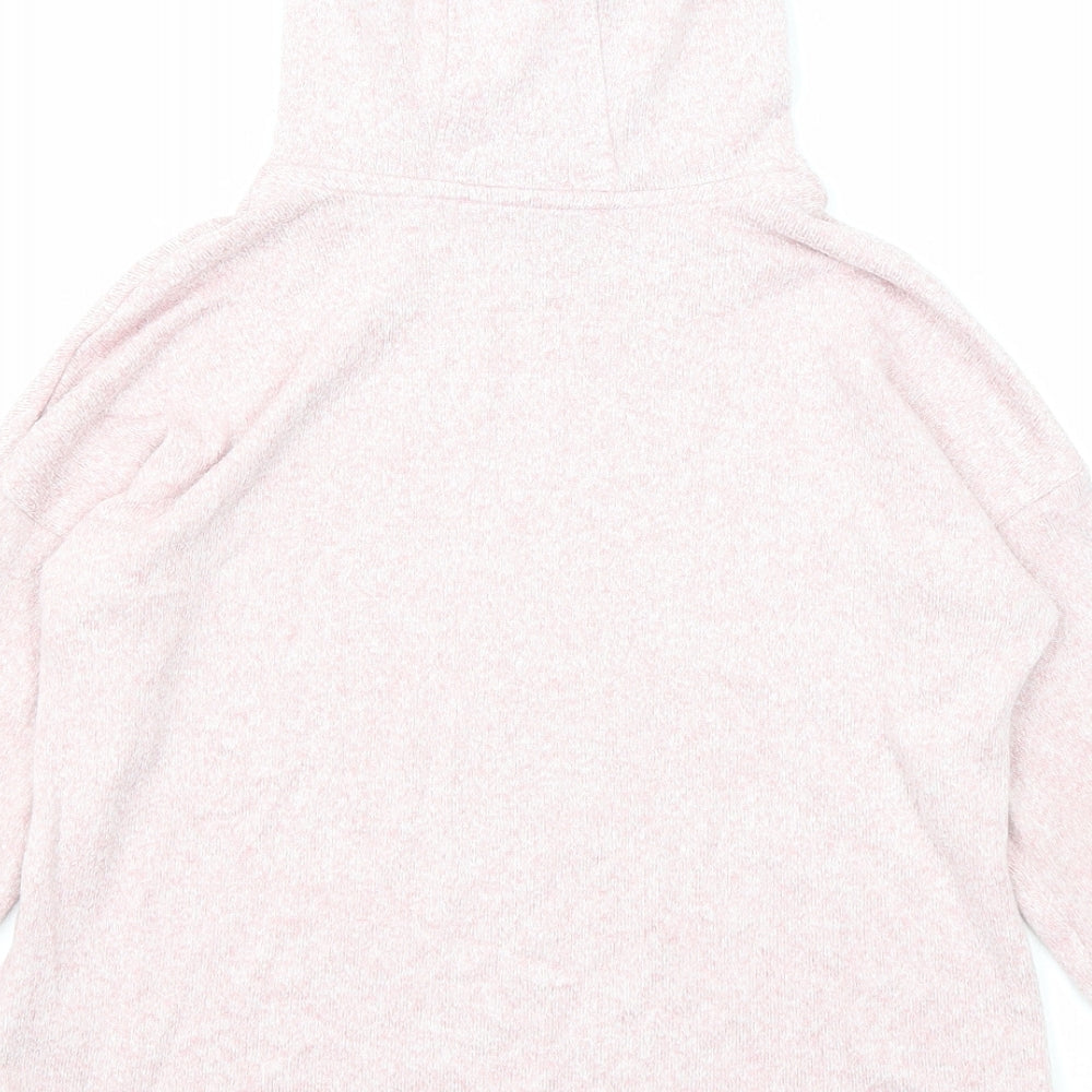 Marks and Spencer Girls Pink Viscose Pullover Hoodie Size 7-8 Years Pullover