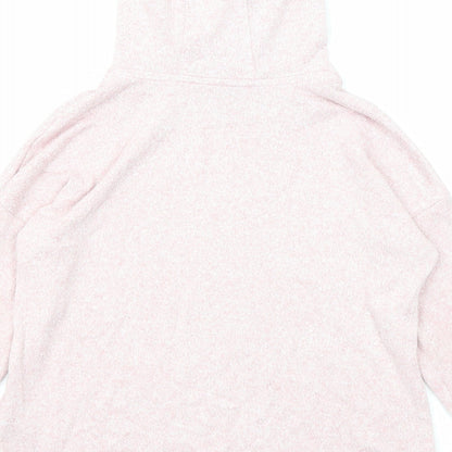 Marks and Spencer Girls Pink Viscose Pullover Hoodie Size 7-8 Years Pullover