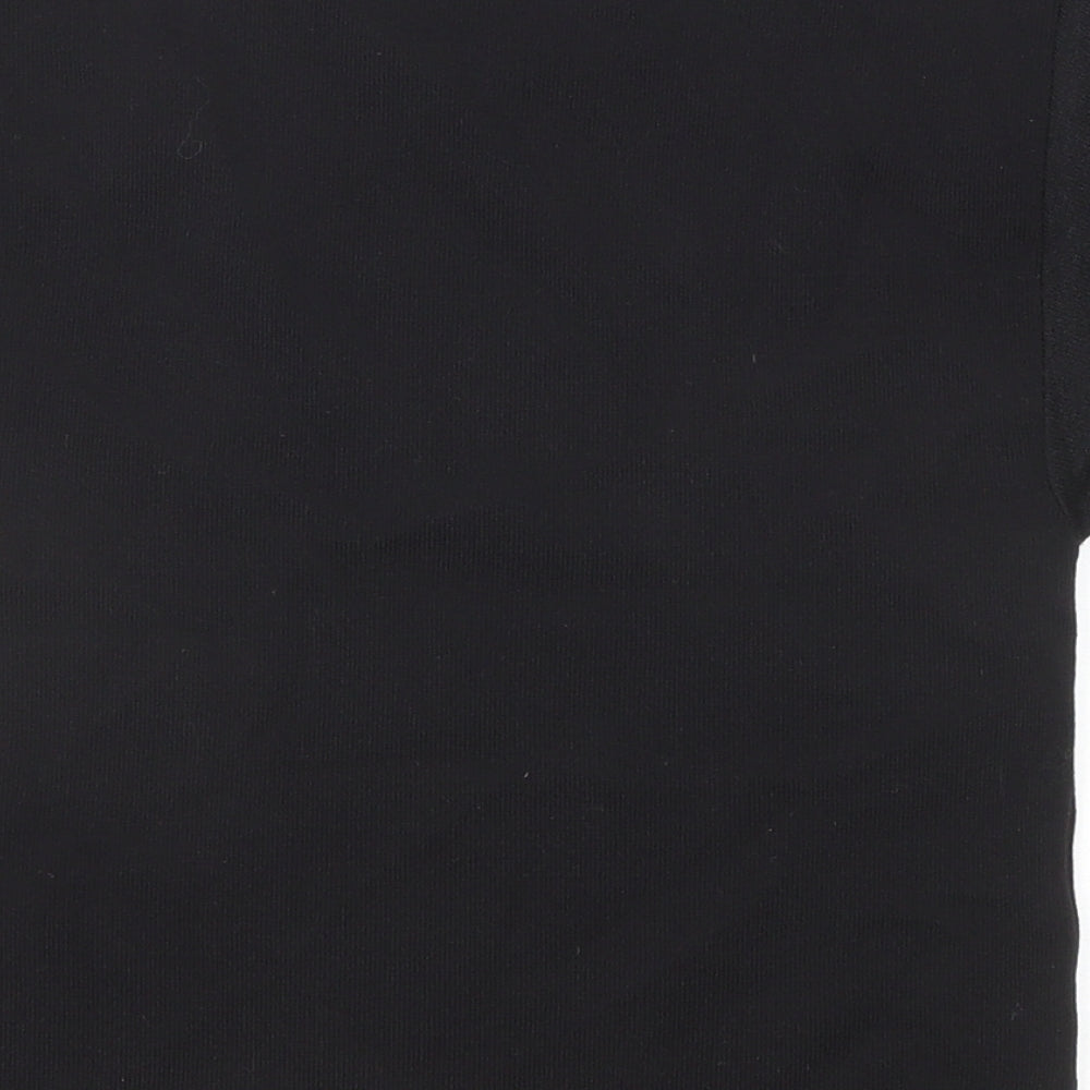 Womens UK Size S Mango Black Basic T-Shirt
