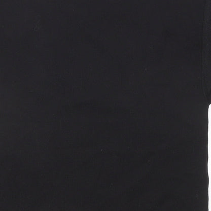 Womens UK Size S Mango Black Basic T-Shirt