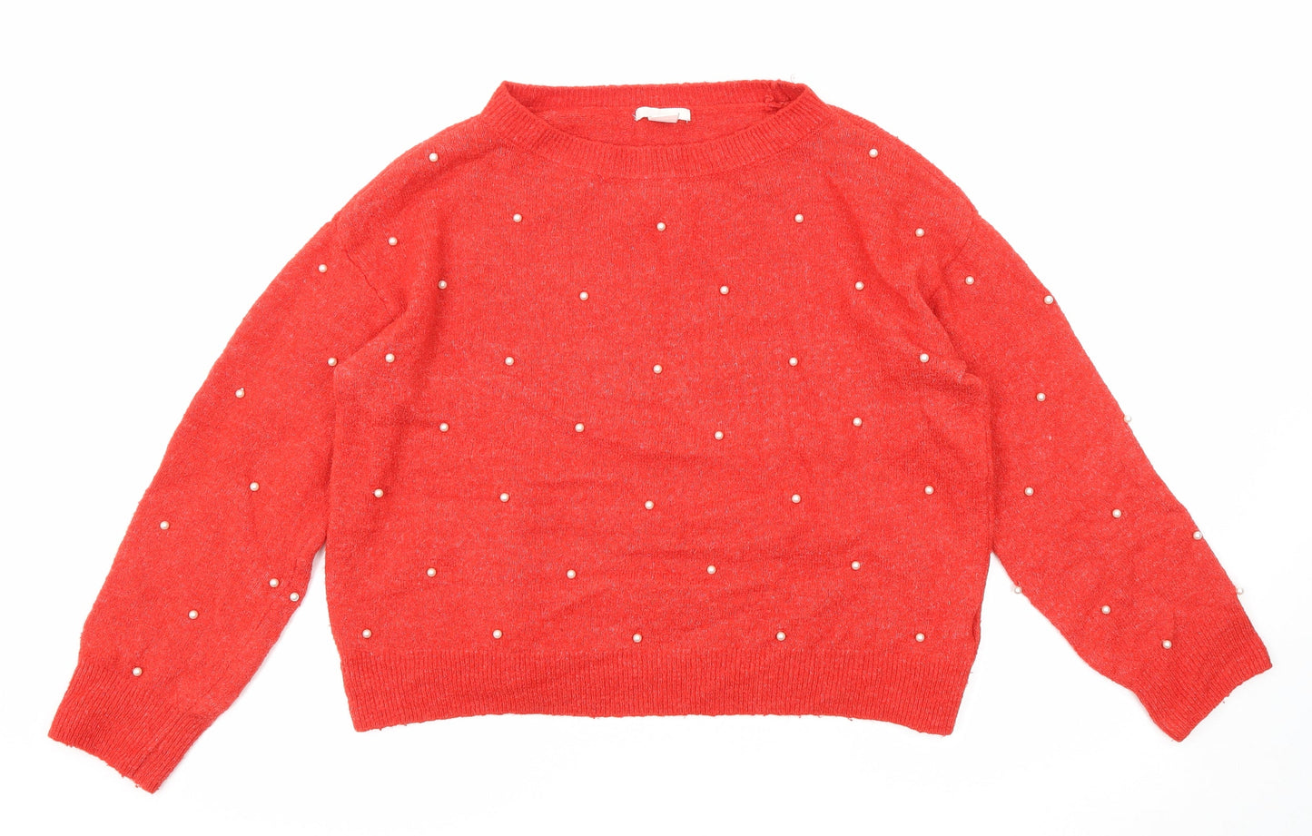 Womens UK Size S H&M Red Pullover Jumper