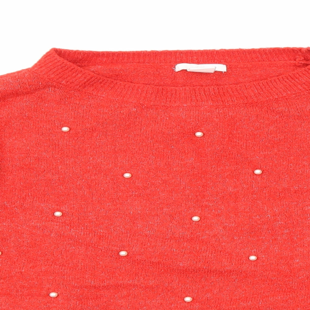 Womens UK Size S H&M Red Pullover Jumper