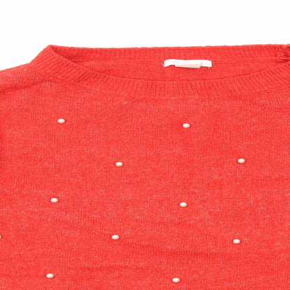 Womens UK Size S H&M Red Pullover Jumper