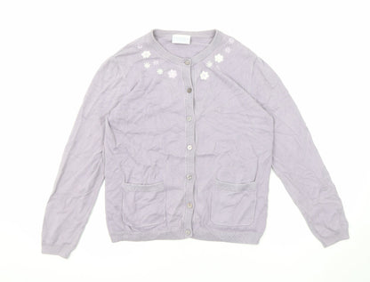 Womens UK Size S Cotswold Purple Cardigan Jumper