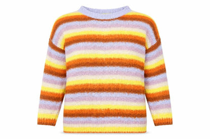 Topshop Womens Multicoloured Boat Neck Striped Acrylic Pullover Jumper Size S
