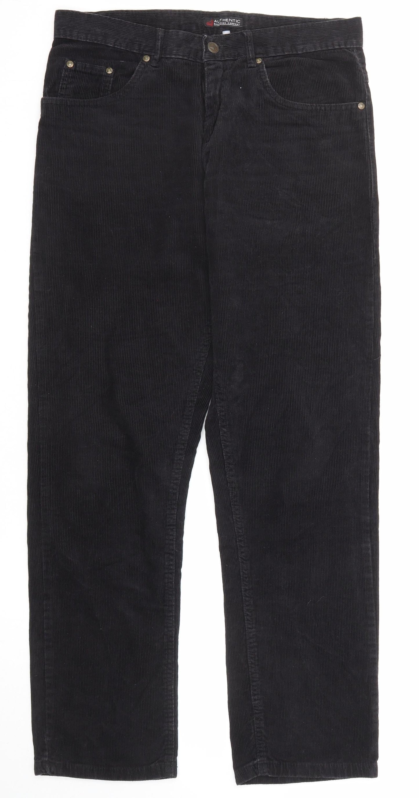 Authentic Clothing Company Womens Black Cotton Trousers Size 31 in Regular Zip