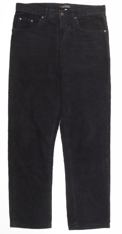 Authentic Clothing Company Womens Black Cotton Trousers Size 31 in Regular Zip