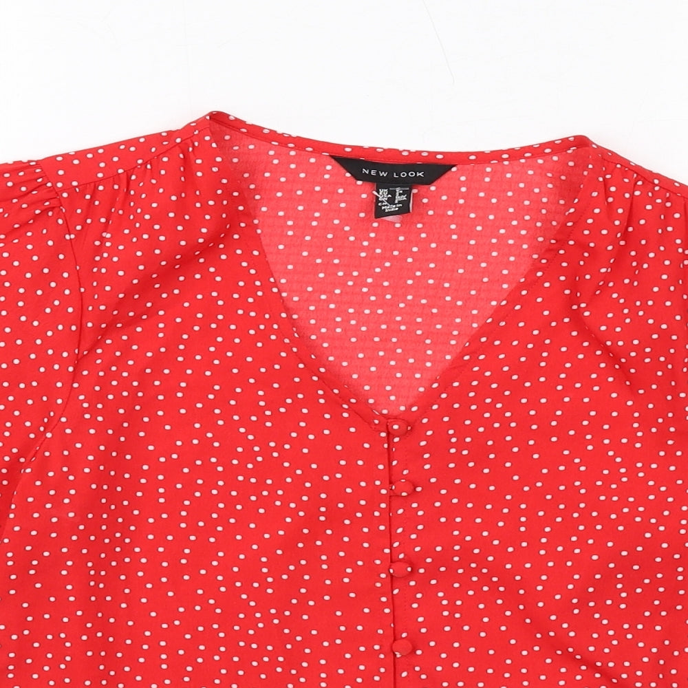 Womens UK Size 6 New Look Red Basic Blouse