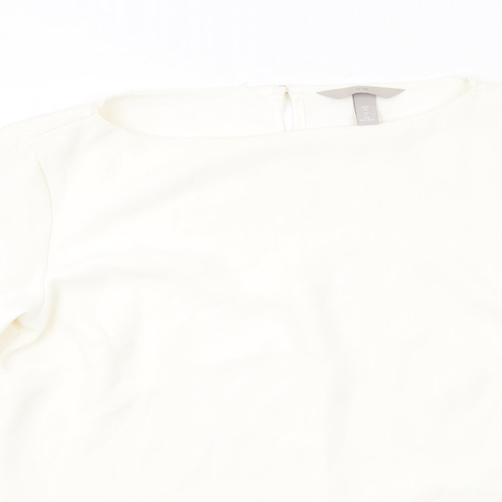 Womens UK Size 8 H&M Ivory Basic Blouse