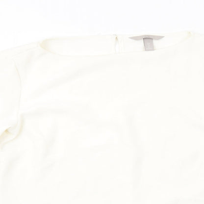 Womens UK Size 8 H&M Ivory Basic Blouse