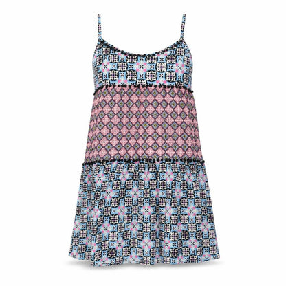 Topshop Womens Multicoloured Geometric Polyester Slip Dress Size 8 Round Neck Pullover