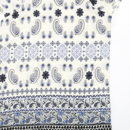 Boohoo Womens Multicoloured Paisley Polyester A-Line Size 10 Round Neck Pullover - Cold shoulder