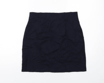 Marks and Spencer Womens Blue Viscose A-Line Skirt Size 14