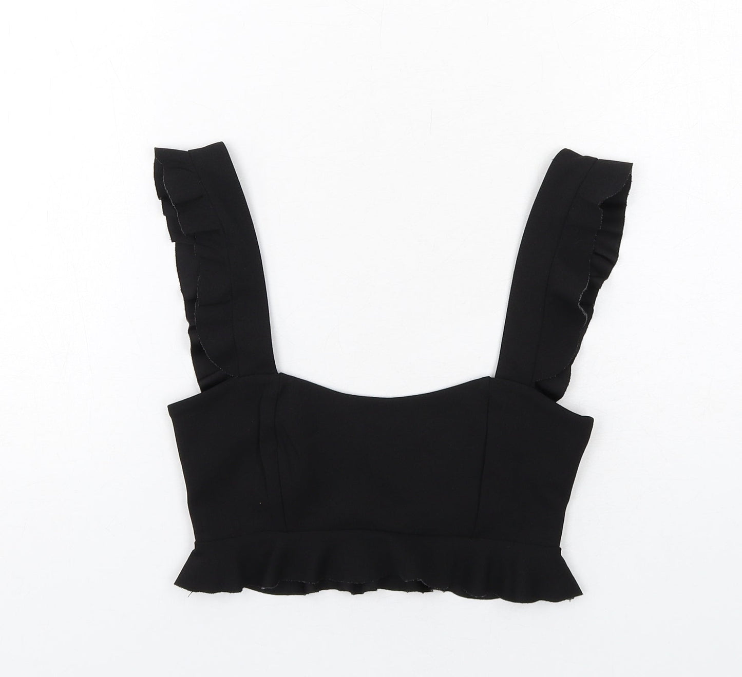 Womens UK Size S Zara Black Cropped Tank