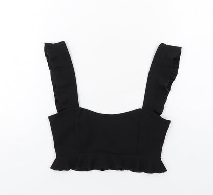 Womens UK Size S Zara Black Cropped Tank