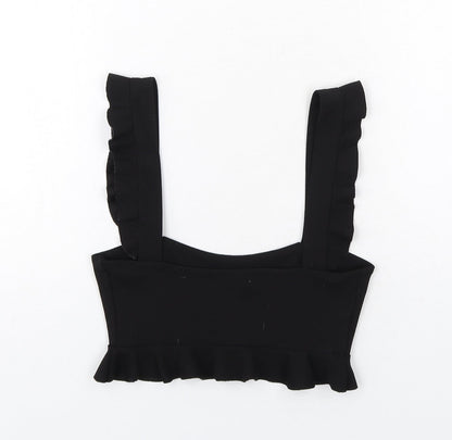 Womens UK Size S Zara Black Cropped Tank