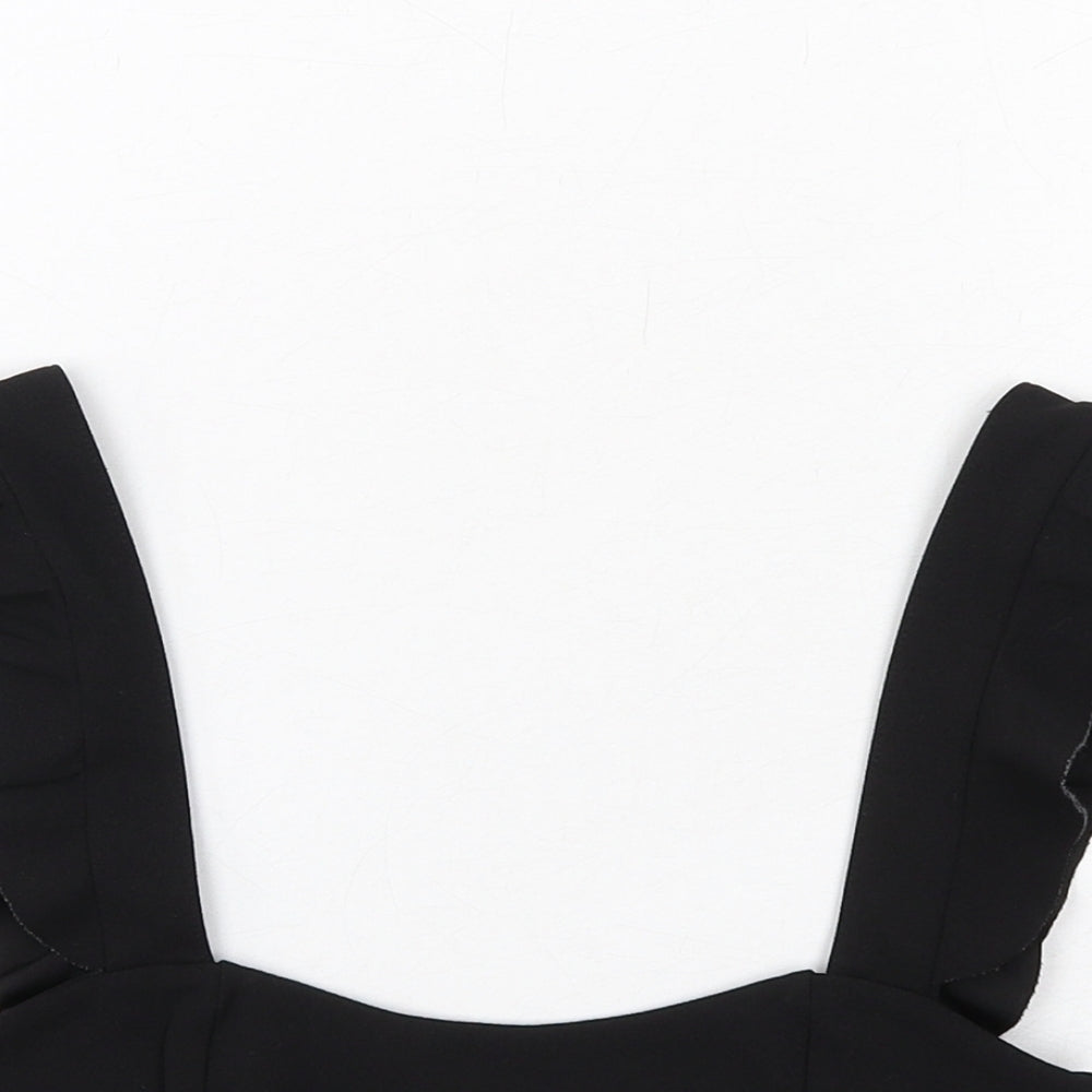 Womens UK Size S Zara Black Cropped Tank