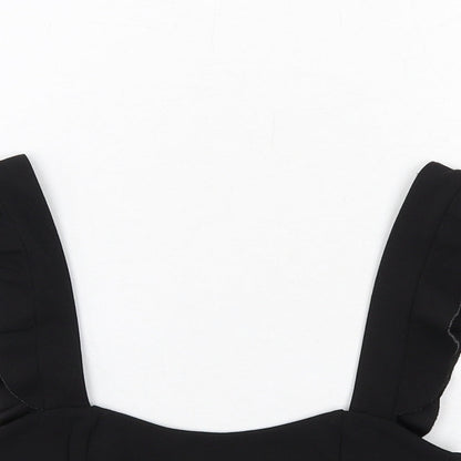 Womens UK Size S Zara Black Cropped Tank