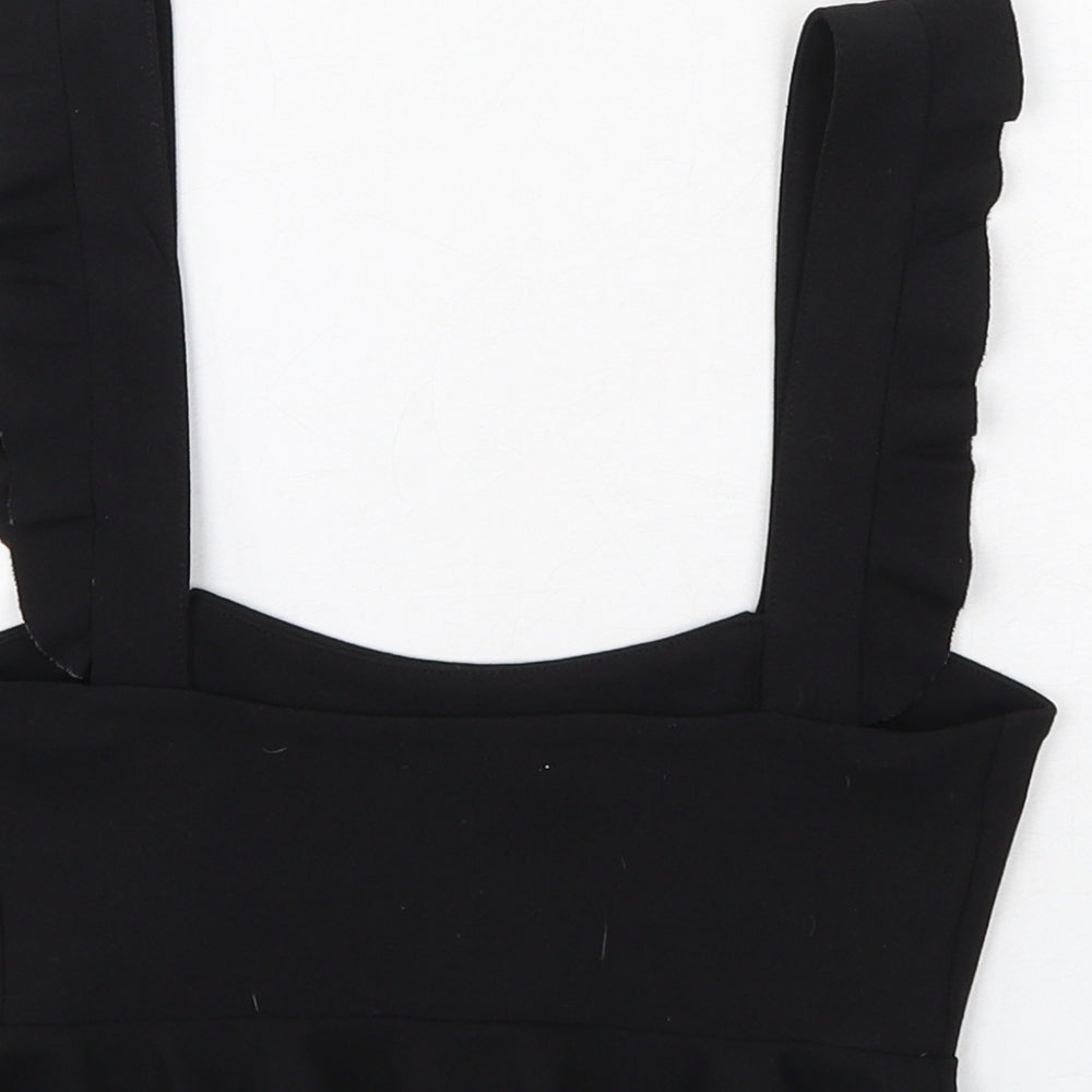 Womens UK Size S Zara Black Cropped Tank