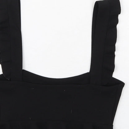 Womens UK Size S Zara Black Cropped Tank