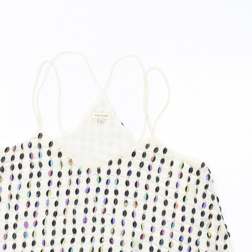Womens UK Size 8 River Island Ivory Camisole Tank