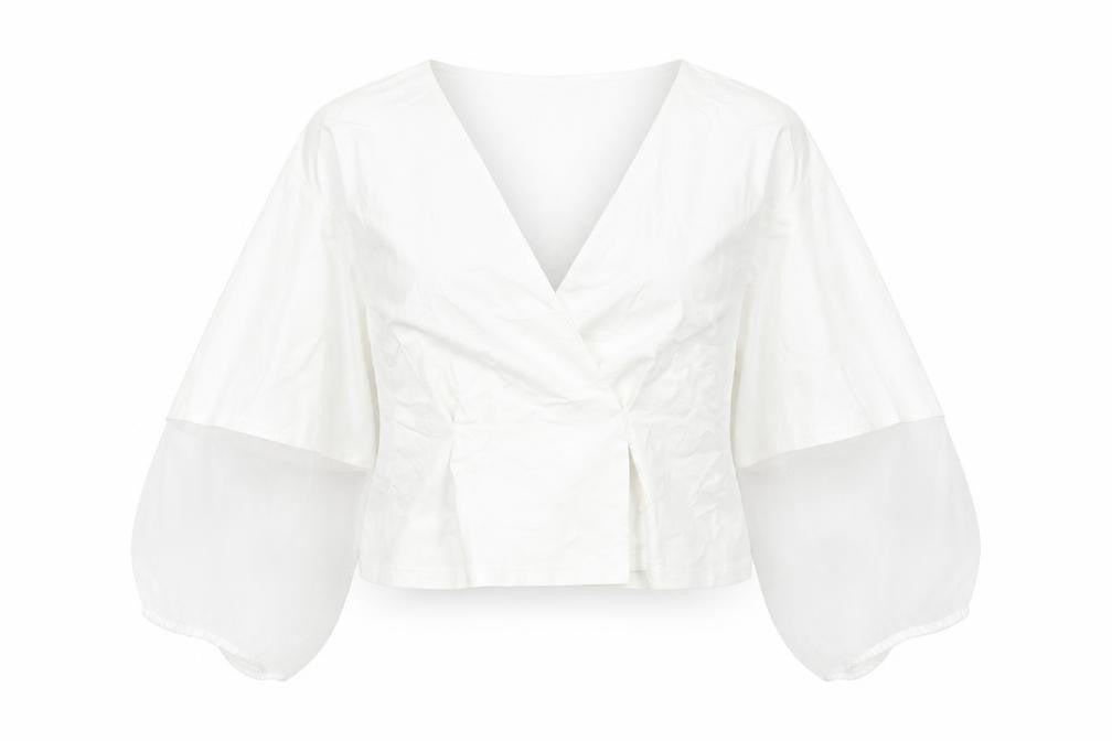 Womens UK Size S Zara White Cropped Blouse