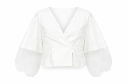 Womens UK Size S Zara White Cropped Blouse