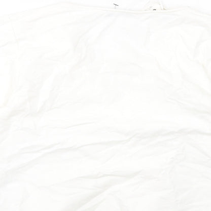 Womens UK Size S Zara White Cropped Blouse