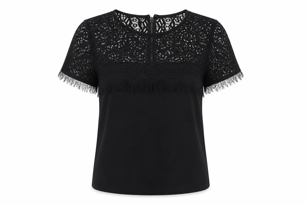 Womens UK Size 8 Topshop Black Basic Blouse