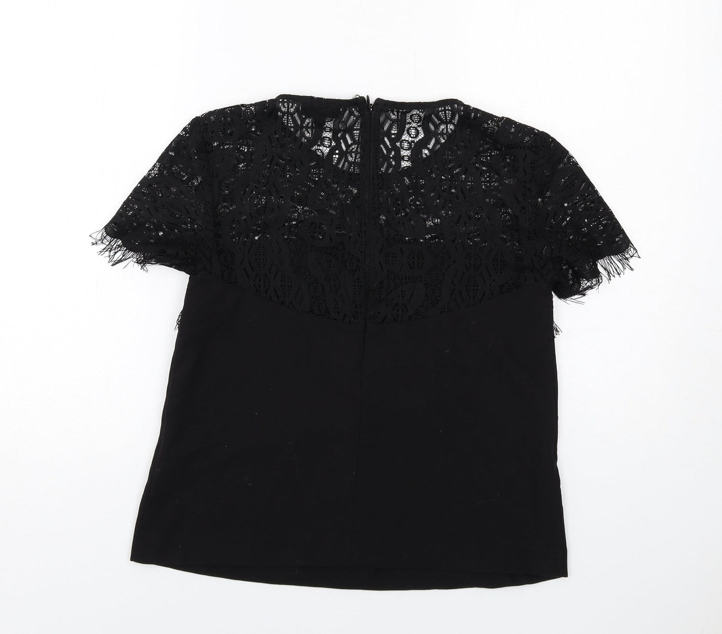 Womens UK Size 8 Topshop Black Basic Blouse