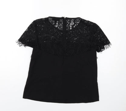 Womens UK Size 8 Topshop Black Basic Blouse