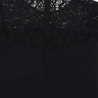 Womens UK Size 8 Topshop Black Basic Blouse