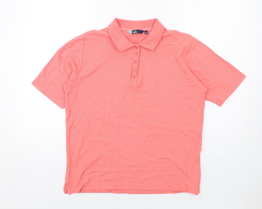 EWM Womens Pink Cotton Basic Polo Size 18 Collared