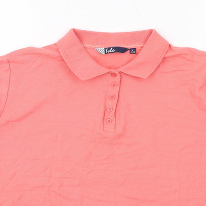 EWM Womens Pink Cotton Basic Polo Size 18 Collared