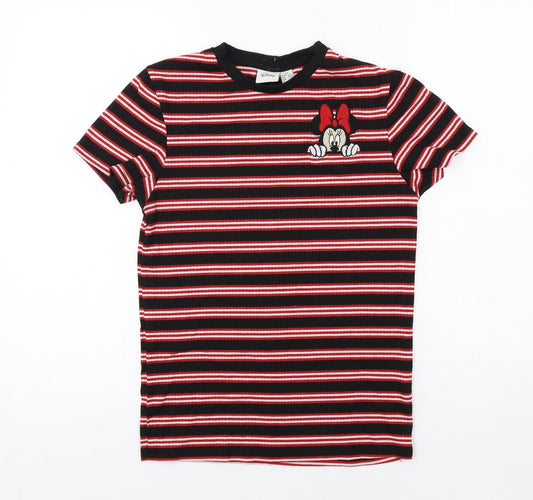 Womens UK Size XS Disney Black Basic T-Shirt