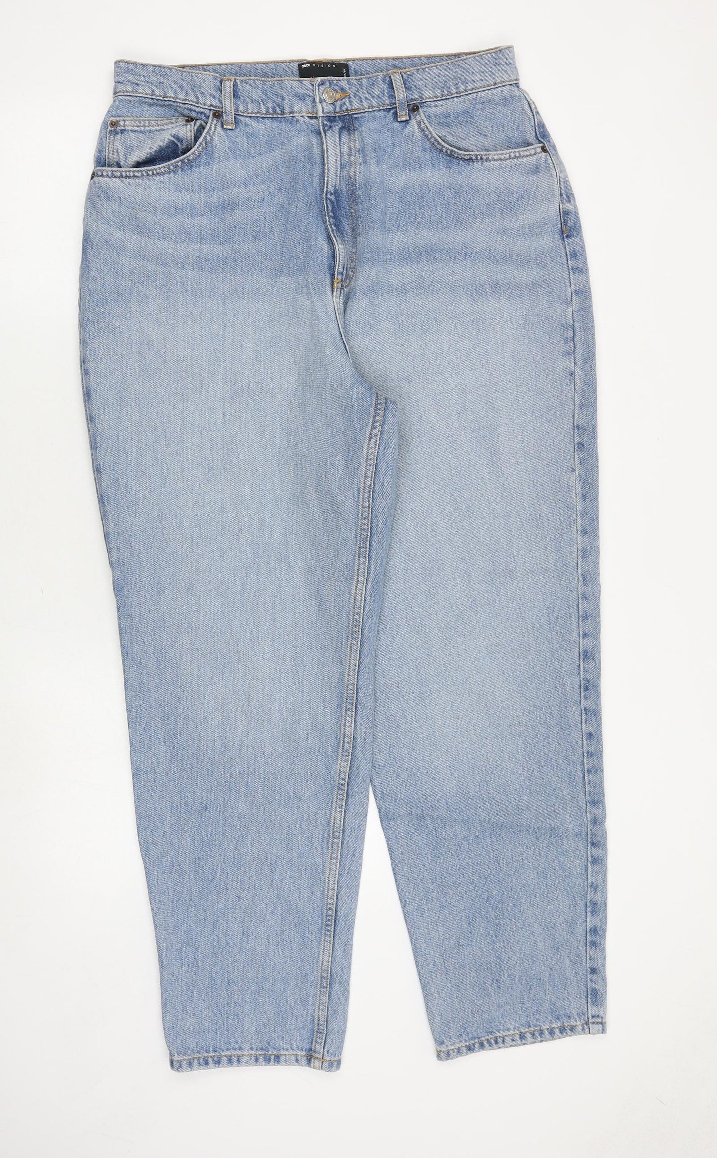 ASOS Womens Blue Cotton Tapered Jeans Size 34 in L30 in Regular Zip