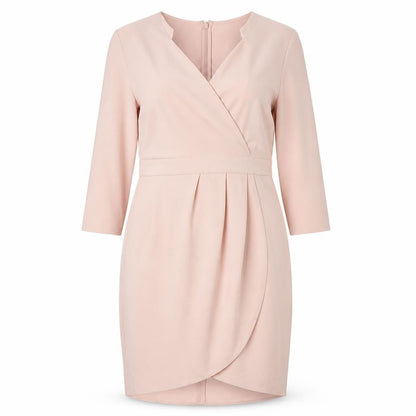 ASOS Womens Pink Polyester A-Line Size 14 V-Neck Zip