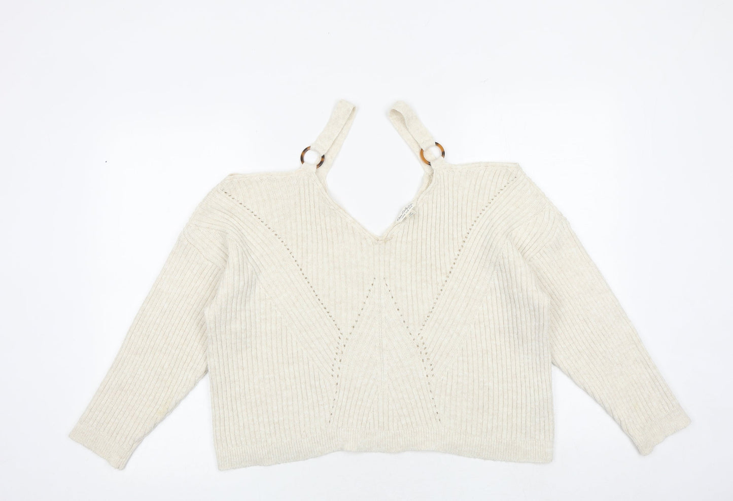 Womens UK Size 14 Miss Selfridge Beige Pullover Jumper