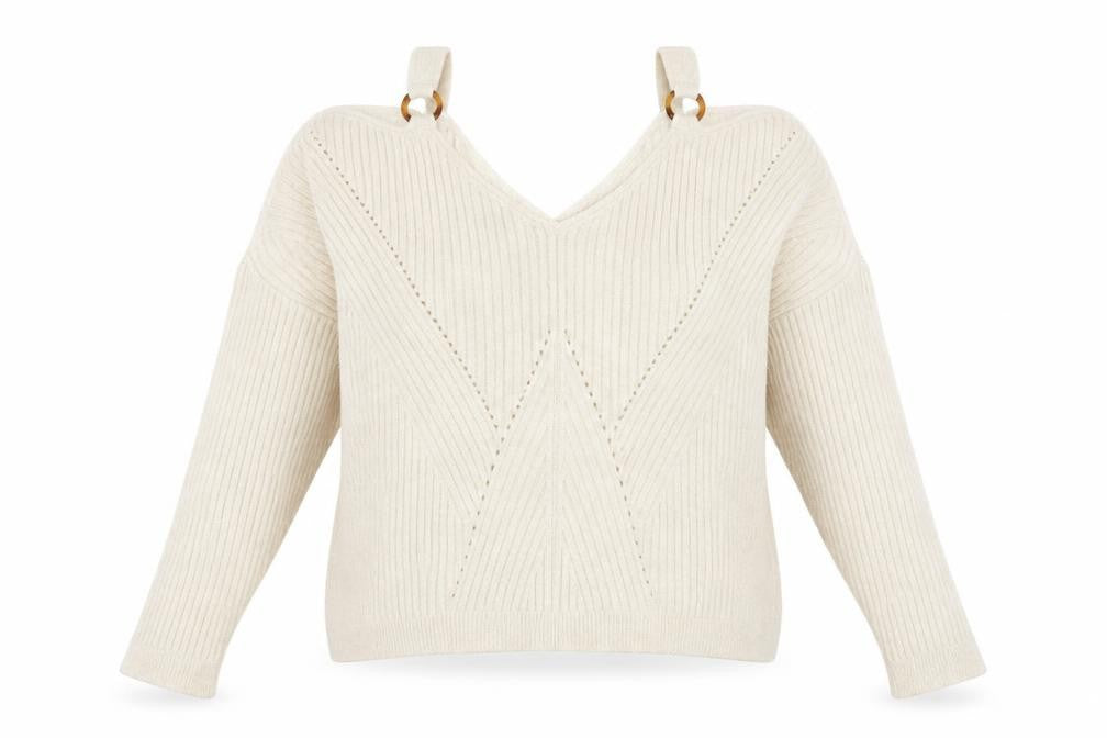 Womens UK Size 14 Miss Selfridge Beige Pullover Jumper