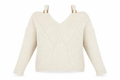 Womens UK Size 14 Miss Selfridge Beige Pullover Jumper