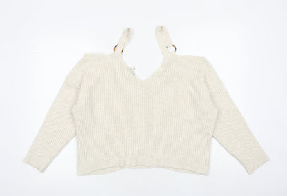 Womens UK Size 14 Miss Selfridge Beige Pullover Jumper
