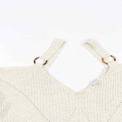 Womens UK Size 14 Miss Selfridge Beige Pullover Jumper