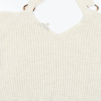Womens UK Size 14 Miss Selfridge Beige Pullover Jumper