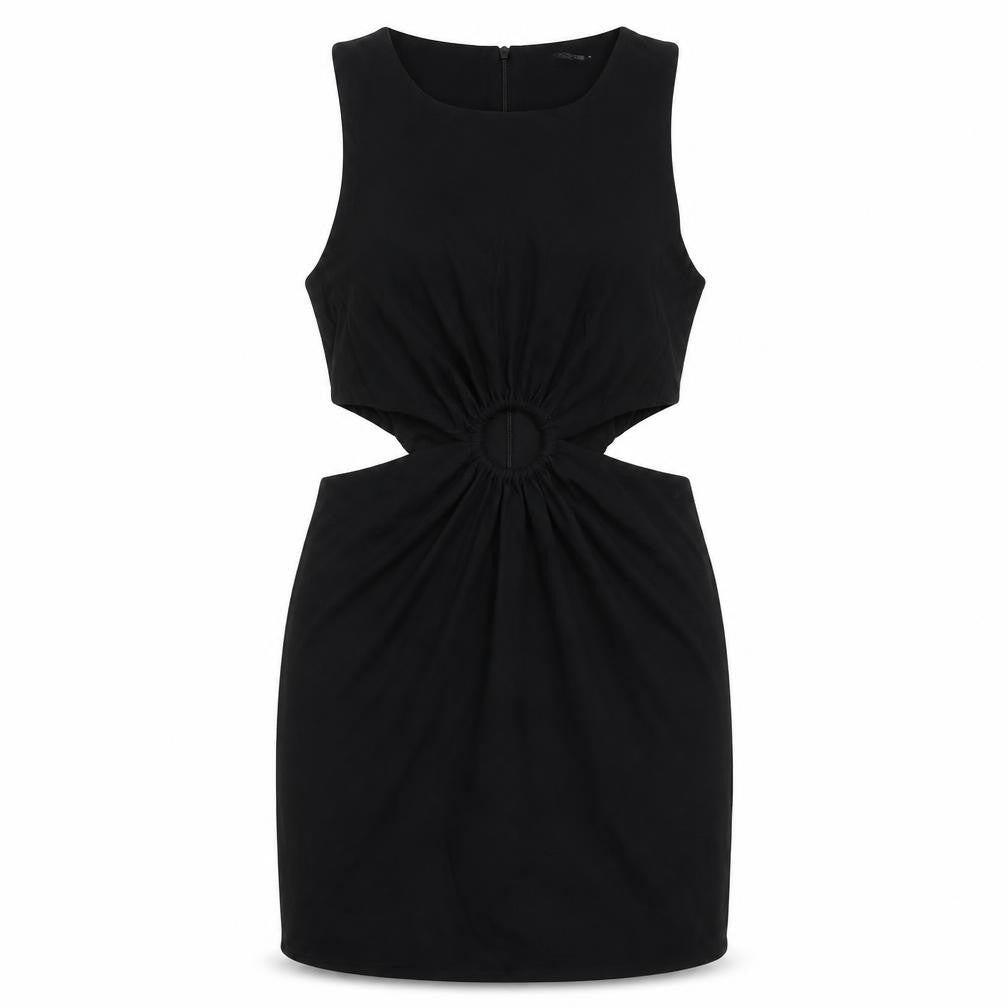 Zara Womens Black 100% Cotton Bodycon Size M Round Neck Pullover