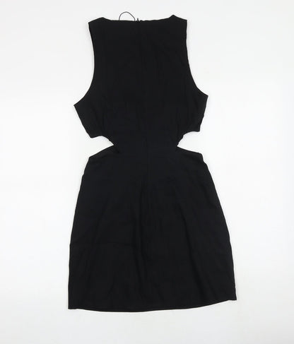 Zara Womens Black 100% Cotton Bodycon Size M Round Neck Pullover