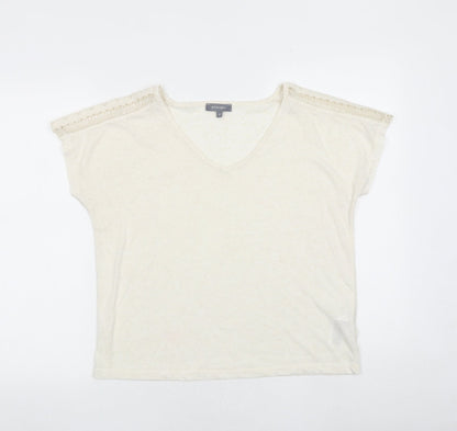 Womens UK Size 14 Principles Beige Basic T-Shirt