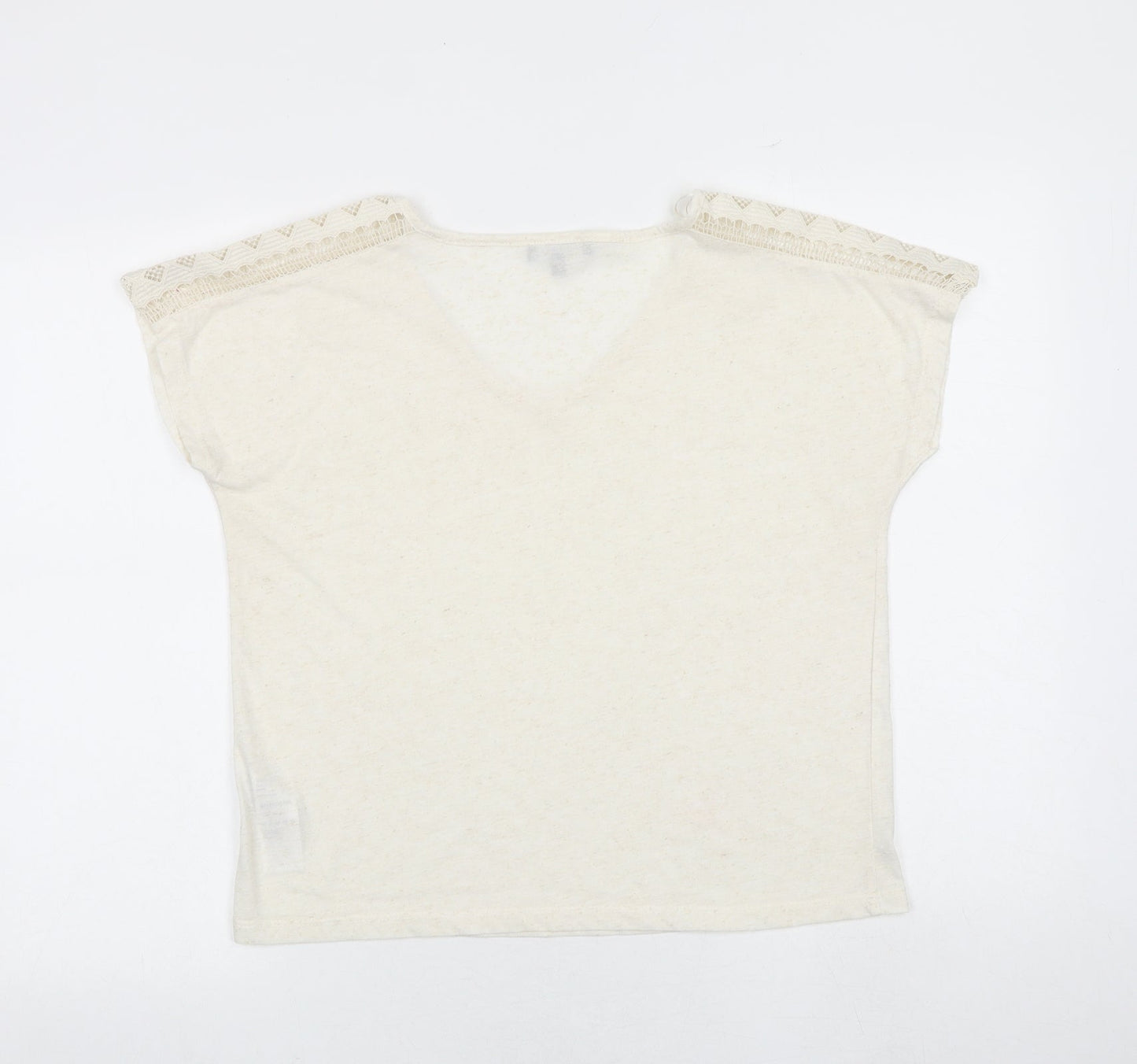 Womens UK Size 14 Principles Beige Basic T-Shirt