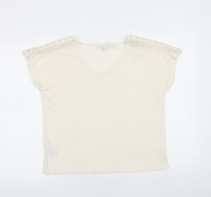 Womens UK Size 14 Principles Beige Basic T-Shirt