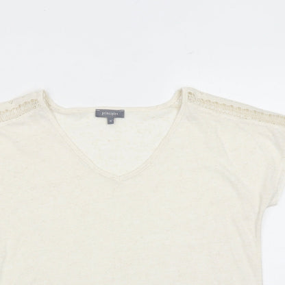 Womens UK Size 14 Principles Beige Basic T-Shirt