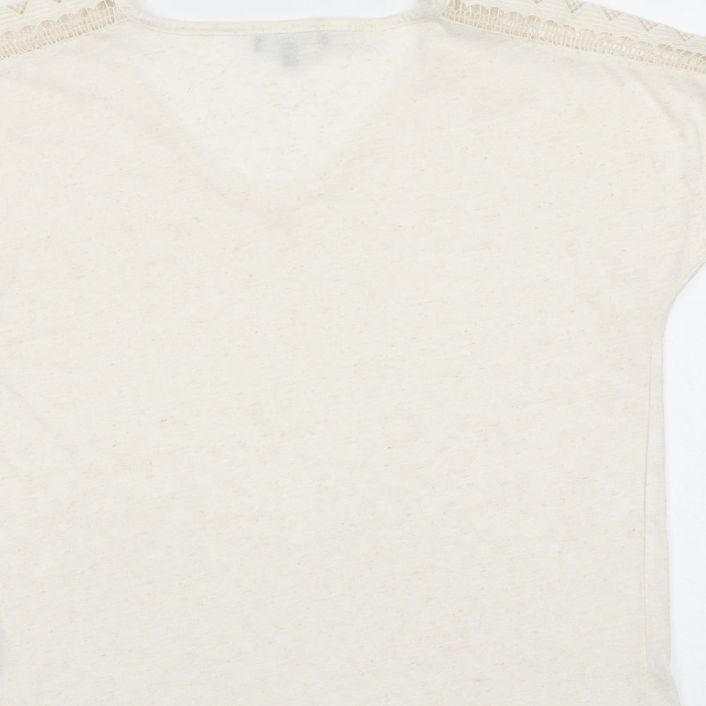 Womens UK Size 14 Principles Beige Basic T-Shirt